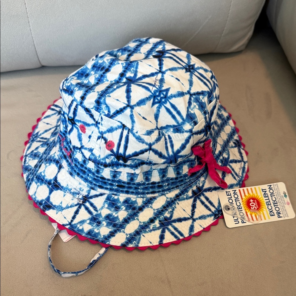 Blue and White Millymook Patterned Sun hat